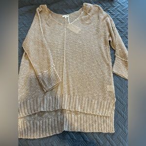 La Miel long sleeved oversized sweater in gold/tan